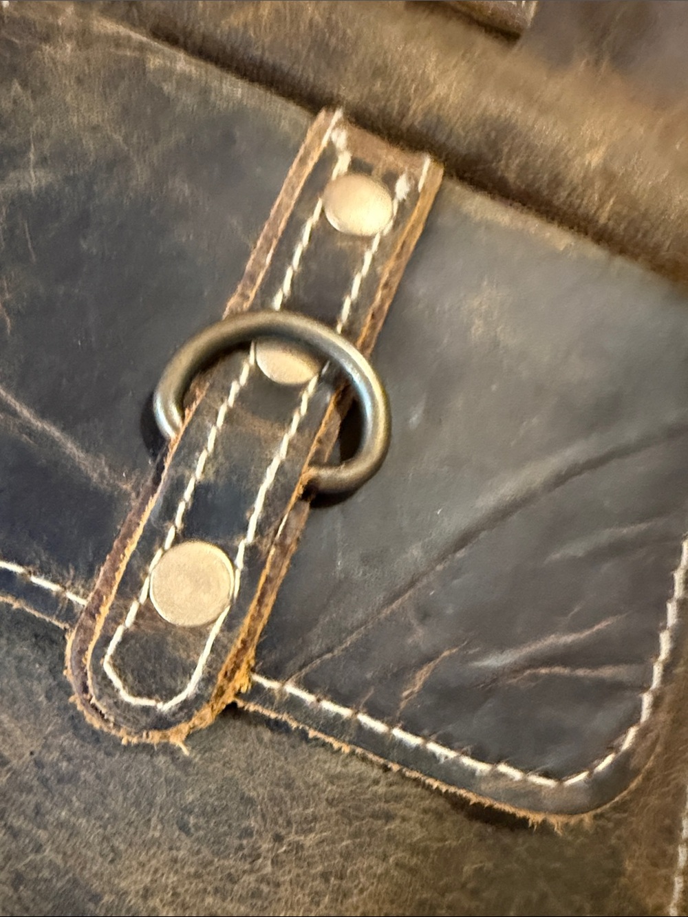 Myra Bag Distressed Brown Multi-Pocket Shoulder Tote - Picture 3 of 13